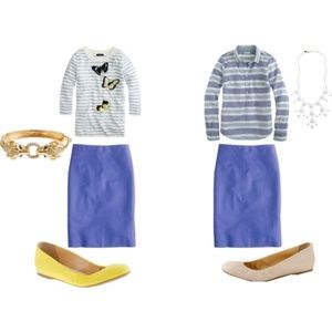 🌻 J Crew No2 Pencil Skirt Blue Sz 0